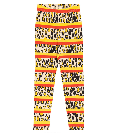 Mini Rodini Kids' Printed Cotton Leggings In Neutrals