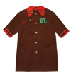 Mini Rodini Embroidered Motif Cotton Coat In Brown