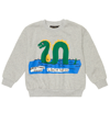 Mini Rodini Printed Cotton Jersey Sweater In Grey Melange
