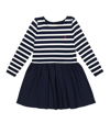 Polo Ralph Lauren Striped Cotton Jersey Dress In Rl Navy/deckwash White