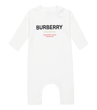 Burberry Babies' White Cotton Logo Romper