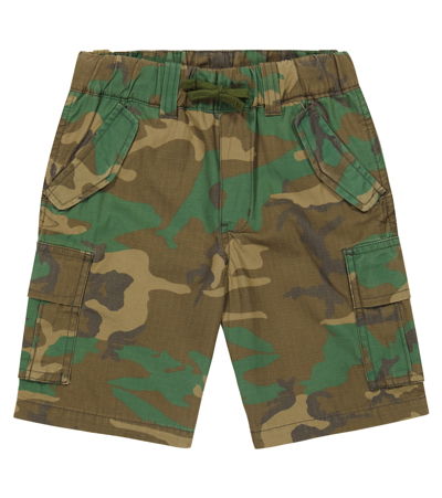 Polo Ralph Lauren Kids' Camouflage Cotton Cargo Shorts In Green
