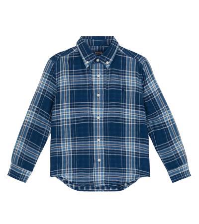 Polo Ralph Lauren Kids' Checked Cotton Shirt In 102 Lt Blue/navy Multi Plaid