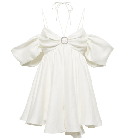 Rasario Embellished Off-shoulder Minidress In White