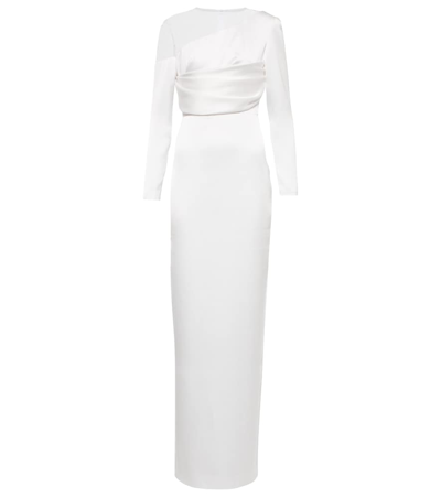Rasario Bridal Lace And Satin Maxi Dress In White