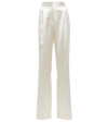 Danielle Frankel Miriam Silk And Wool Pants In Pearl