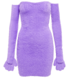 Off-white Fuzzy Gloves Mini Dress In Lilac
