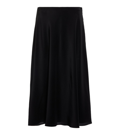 The Row Medela Silk Satin Midi Skirt In Black