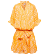JULIET DUNN FLORAL COTTON-BLEND SHIRT DRESS