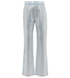 Frame Le Jane High Rise Straight Rhinestone Jeans In Glitz
