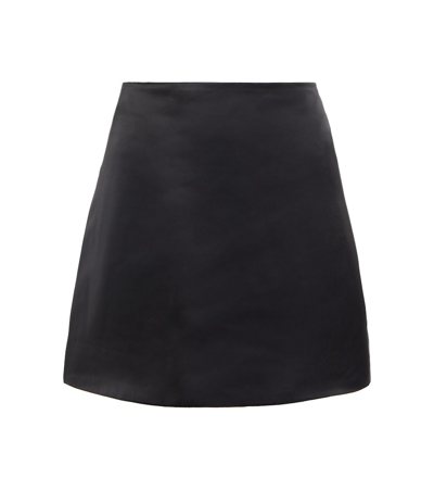 Proenza Schouler White Label Satin Miniskirt In Black