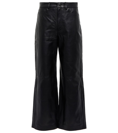 Proenza Schouler Black  White Label Culotte Leather Pants In 001 Black