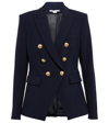 Veronica Beard Miller Dickey Double-breasted Grain De Poudre Blazer In Navy