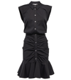 VERONICA BEARD BELL RUCHED POPLIN MINIDRESS