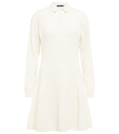Polo Ralph Lauren Cable-knit Wool And Cashmere Mini Dress In Chic Cream