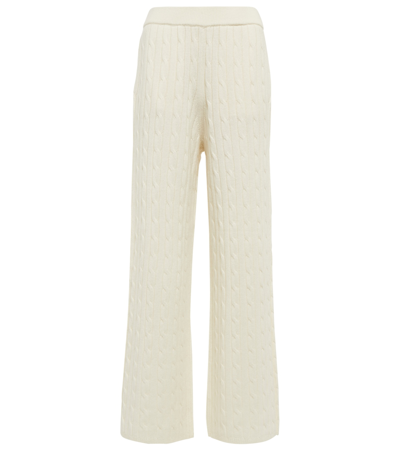 Polo Ralph Lauren Wool And Cashmere Wide-leg Pants In White