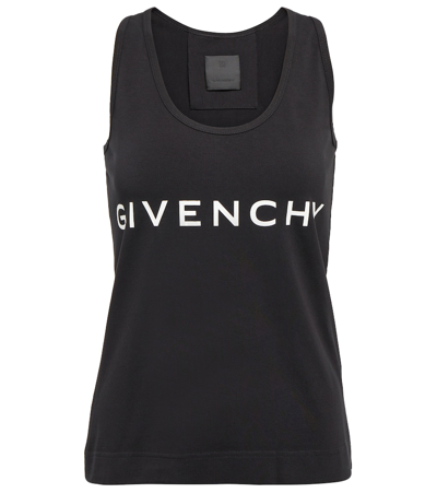 Givenchy Logo Cotton Tank Top In Black