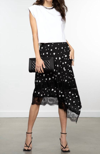 ESSENTIEL ANTWERP Zanary Lace Detail Skirt in Black