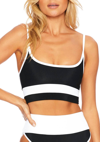 Beach Riot Eva Ribbed Colorblock Swim Top In Black