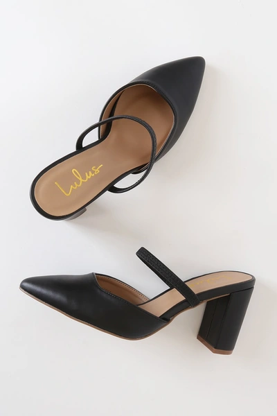 Lulus Maryna Black Pointed-toe Mules