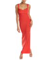 Herve Leger Sleeveless Banded Gown In Red