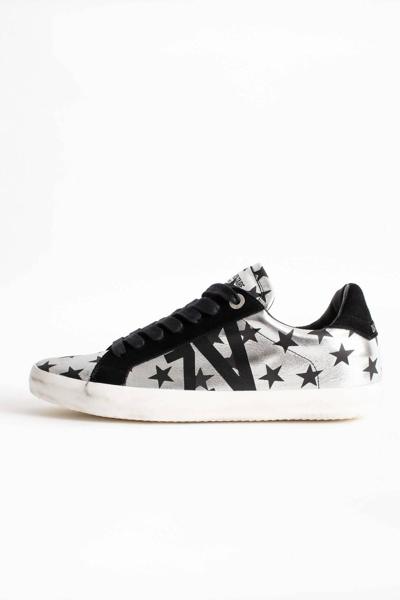 Zadig & Voltaire Used Circus Sneakers In Silver In Black