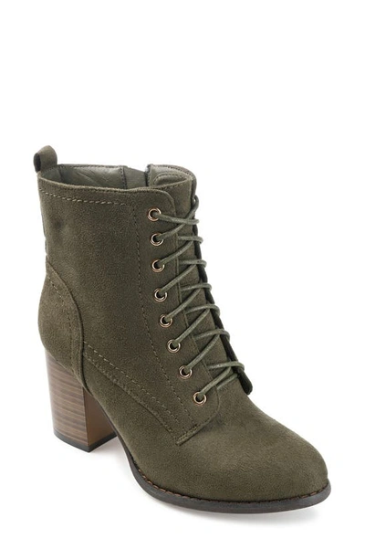 Journee Collection Womens Baylor Stacked Heel Booties In Green
