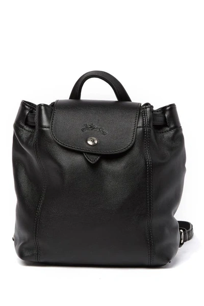 Longchamp Extra Small Le Pliage Cuir Backpack In Black