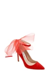 Charles David Rogue Tulle Bow Pump In Hot Red