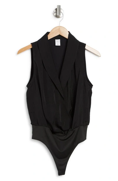 Melrose And Market Sleeveless Wrap Bodysuit In Black