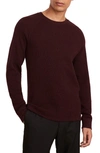 Vince Mouline Thermal Knit Pima Cotton Top In Optimistic Red/ Black