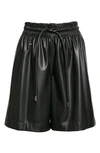 Proenza Schouler White Label Faux-leather High-waisted Shorts In Black