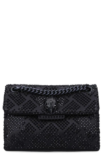 Kurt Geiger Mini Kensington Embellished Fabric Convertible Crossbody Bag In Black