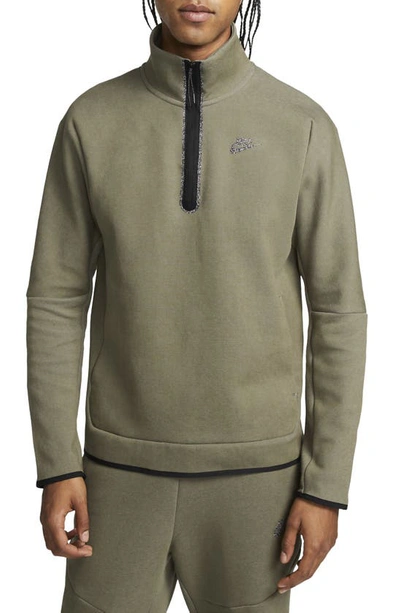 Nike Tech Fleece Quarter-zip Pullover In Green