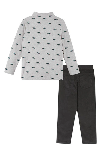 Andy & Evan Babies' Long Sleeve Button-up & Pants Set In Oatmeal Steggo