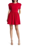 Black Halo Booker Puff Sleeve Minidress In Red