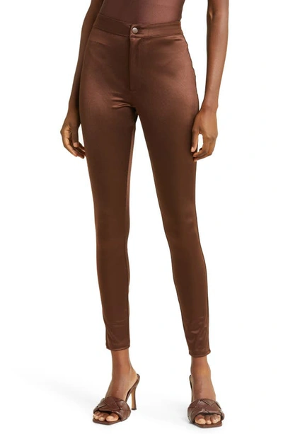 Skims Disco Skinny Trousers In Cocoa