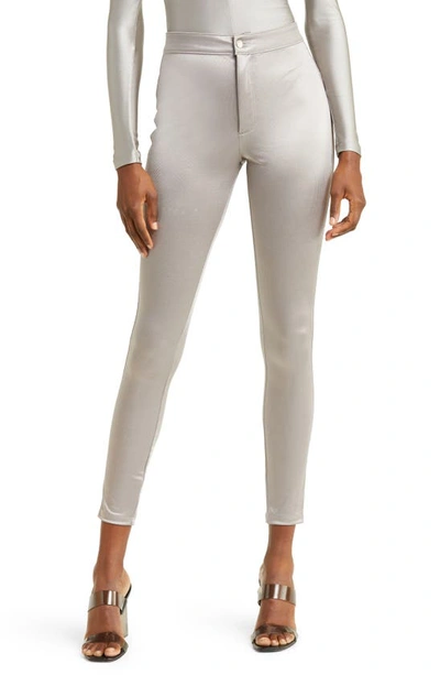 Skims Disco Skinny Pants In Silver