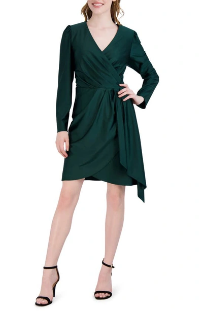Julia Jordan Satin Mini Dress In Green