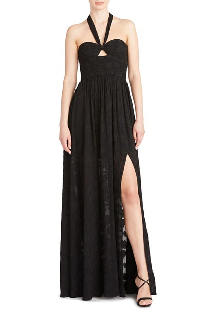 Amur Lilyana Halter Maxi Dress In Black