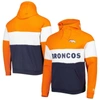 New Era Navy Denver Broncos Colorblock Current Pullover Hoodie In Navy