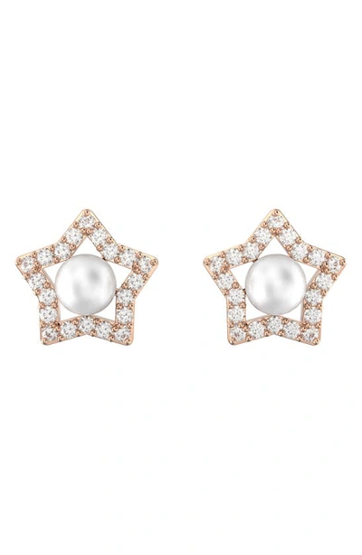 Swarovski Women's Stella Rose-goldtone-plated & Crystal Stud Earrings In White