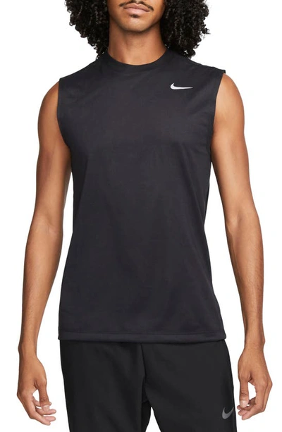 Nike Men's Dri-fit Legend Sleeveless Fitness T-shirt In Black/matte Silver