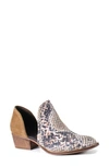 Diba True Shy Town Bootie In Snake Cognac