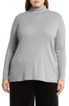 Eileen Fisher Cotton Blend Turtleneck In Moon