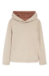 Johnston & Murphy Kids' Solid Reversible Hoodie In Rust/ Oatmeal