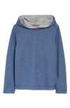 Johnston & Murphy Kids' Solid Reversible Hoodie In Blue/ Light Gray