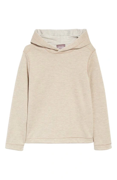 Johnston & Murphy Kids' Solid Reversible Hoodie In Oatmeal/ Light Grey