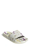 Adidas Originals Adilette Sport Slide Sandal In White/ White/ Black