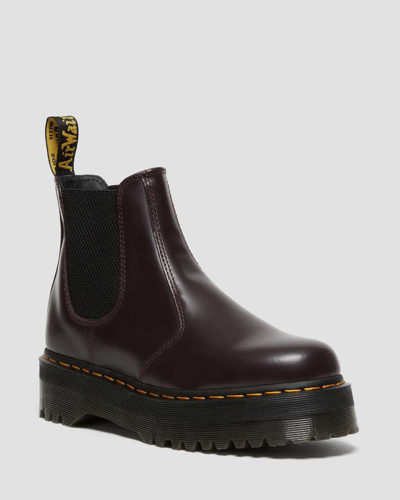 Dr. Martens 2976 Smooth Leather Platform Chelsea Boots In Burgundy